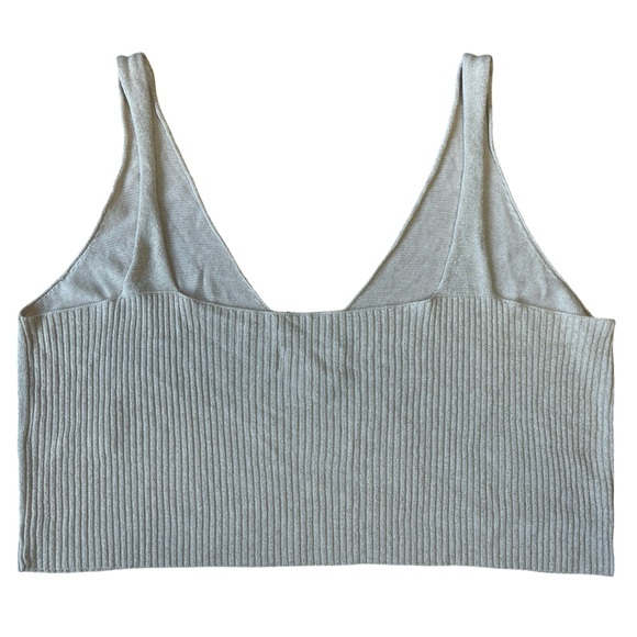 Allison New York Gold Shimmer Metallic Knit Crop Top - Small Petite - Picture 3 of 11